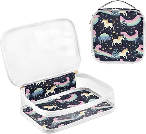 Miniatura 3 de Unicorn Rainbow Stars Clear Toiletry Bag for Traveling,2 Pack Makeup Cosmetic Bag with Zipper,Travel Bag for Toiletries,Travel Essentials 21214747