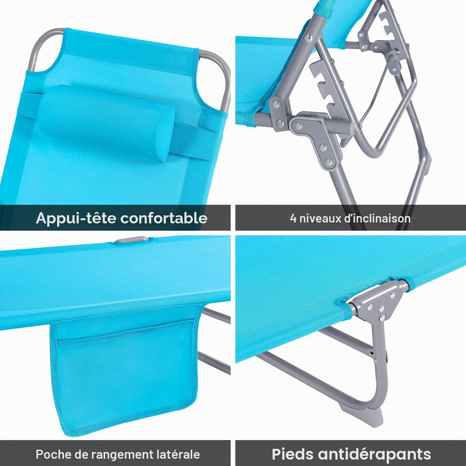 SoBuy Transat Pliable, Charge Max. 110kg 155x56x81cm Jardin