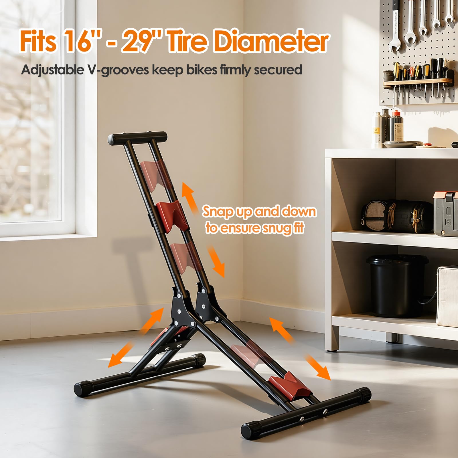 Housolution Boden-Fahrradständer 20–29 Zoll MTB & Rennrad, 1er-Pack
