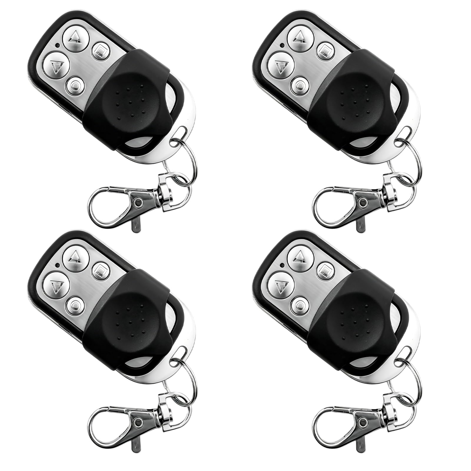 4 Pcs Universal Garage Door Remote Control 433MHz Wireless Electric Gate Fob Metal Cloning Key Fob for Roller Shutters Car Alarms