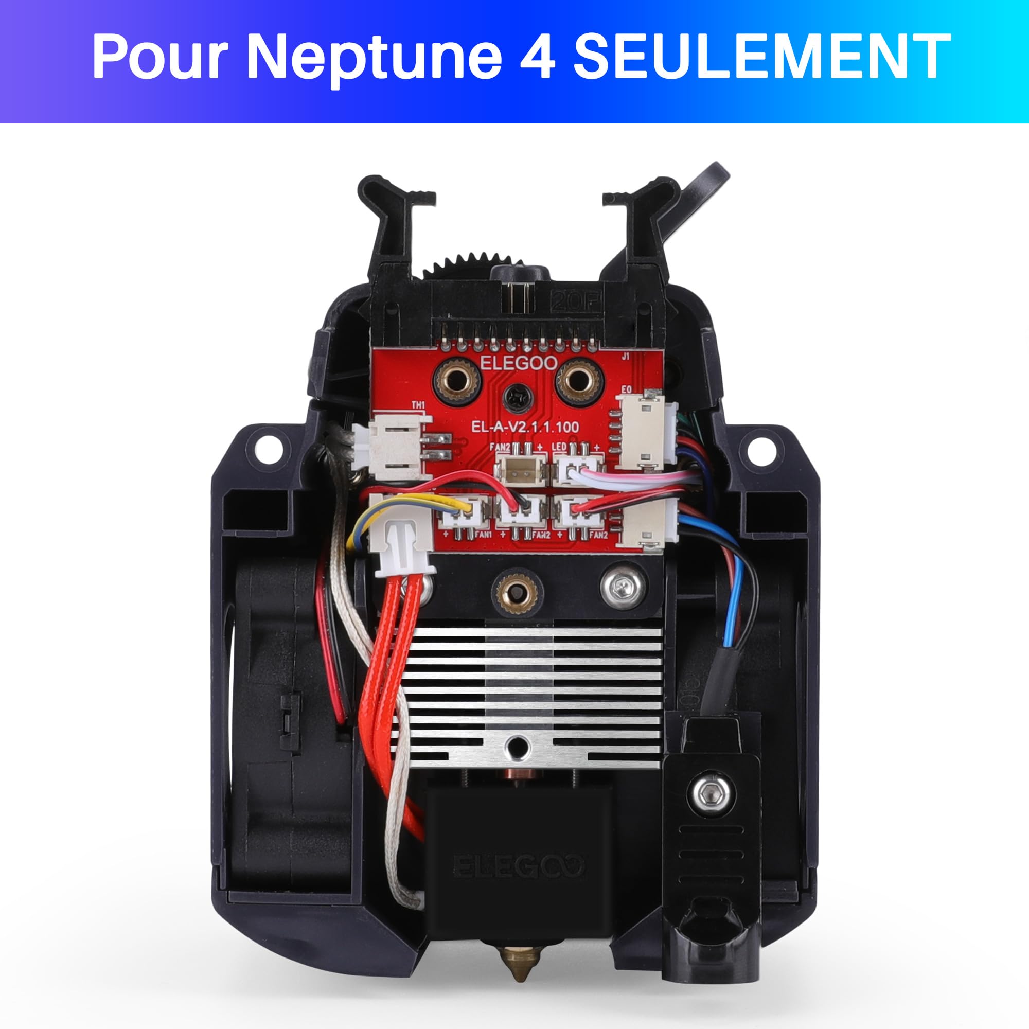 ELEGOO Extrudeuse Pour Imprimantes 3D, Extrudeuse à Entraînement Direct Double Engrenage Entièrement Assemblée, Accessoires Officiels Pour Imprimantes 3D Neptune 4