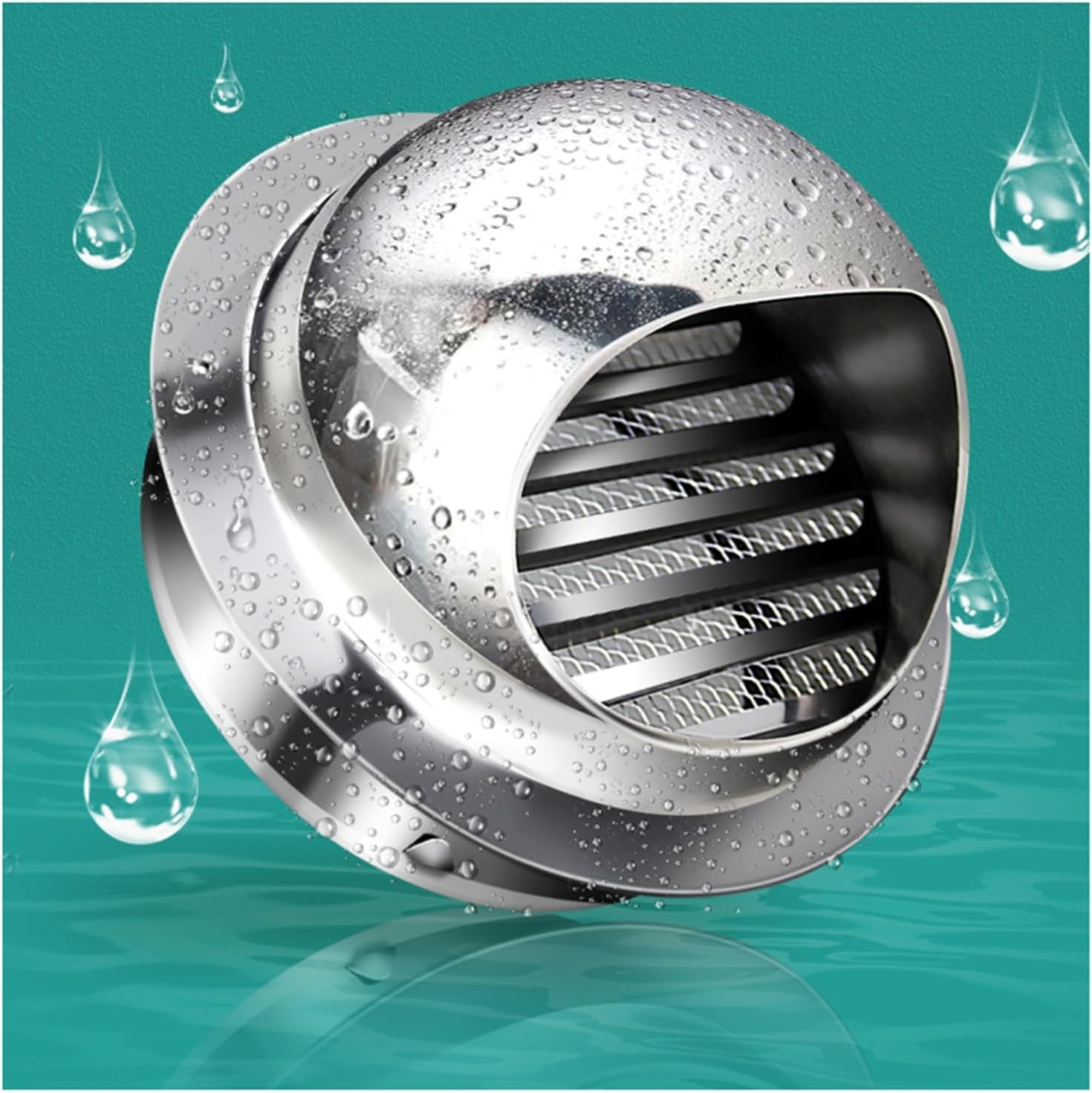 Round Duct Wall Vent Cap,Air Soffit Vents for Kitchen,Vents Outlet,Wall Vent Outlet,304 Stainless Steel Round Bull Nosed Ducting External Extractor Wall Vent Outlet,400mm/15.75in