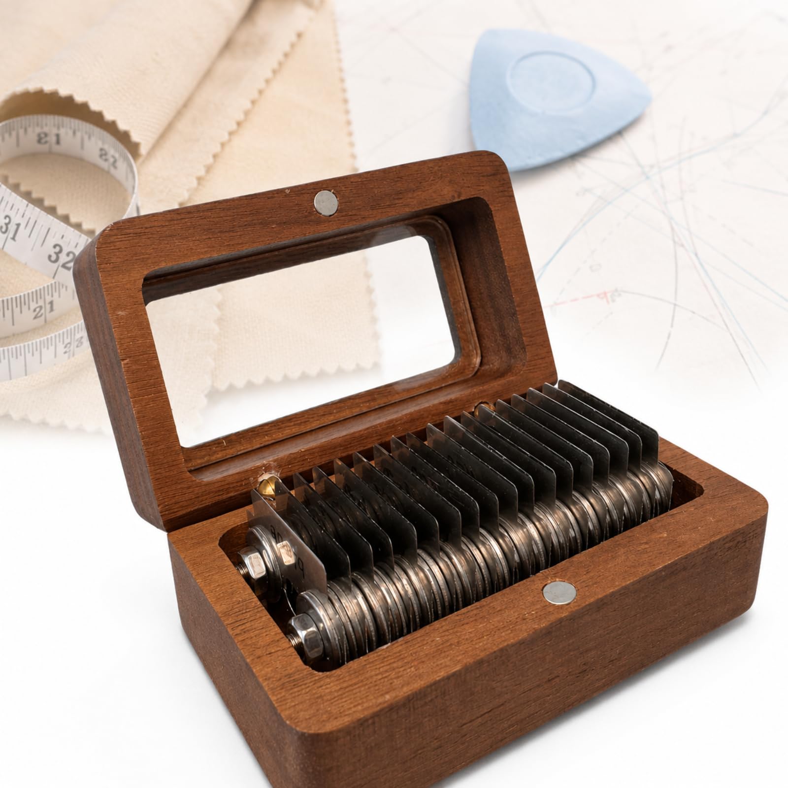 Mini Sacapuntas Para Tiza De Sastre, Herramienta Para Adelgazar La Tiza, Sacapuntas De Madera Para Tiza De Sastre, Marcado De Líneas Finas Y Nítidas Con Marco De Madera De Nogal Para Confección