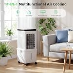 Portable Air Conditioners, Swamp Cooler with 4 Wind Modes, 3 Speeds, 3.5-Gallon Water Tank for Evaporative Air Cooler Long Cooling, 45 dB Windowless Air Conditioner 120° Oscillation 4 Ice Packs