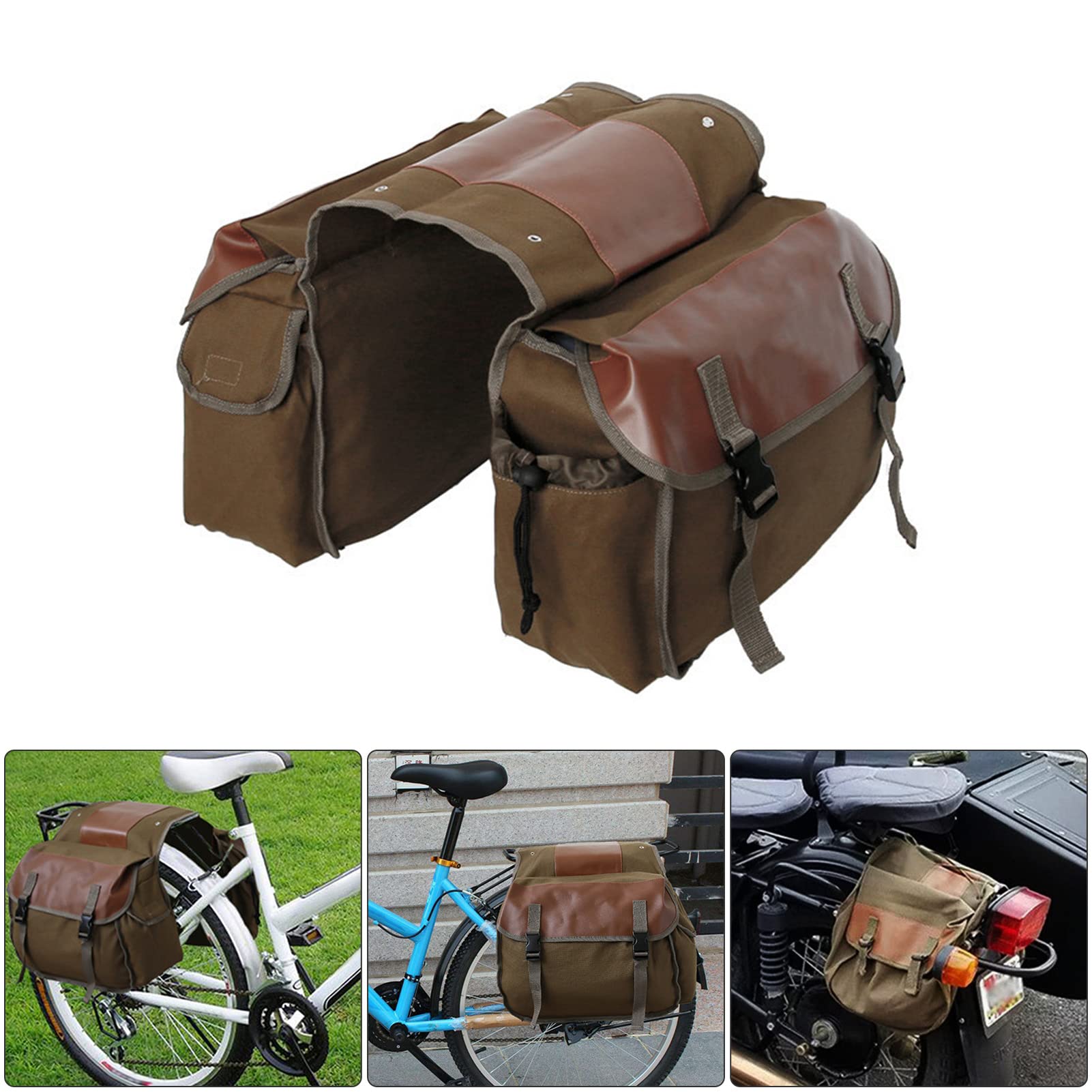 Shkalacar Sac de Selle pour Moto - Grande Capacité, Imperméable, en Toile - Sac de Voyage Latéral pour Outils