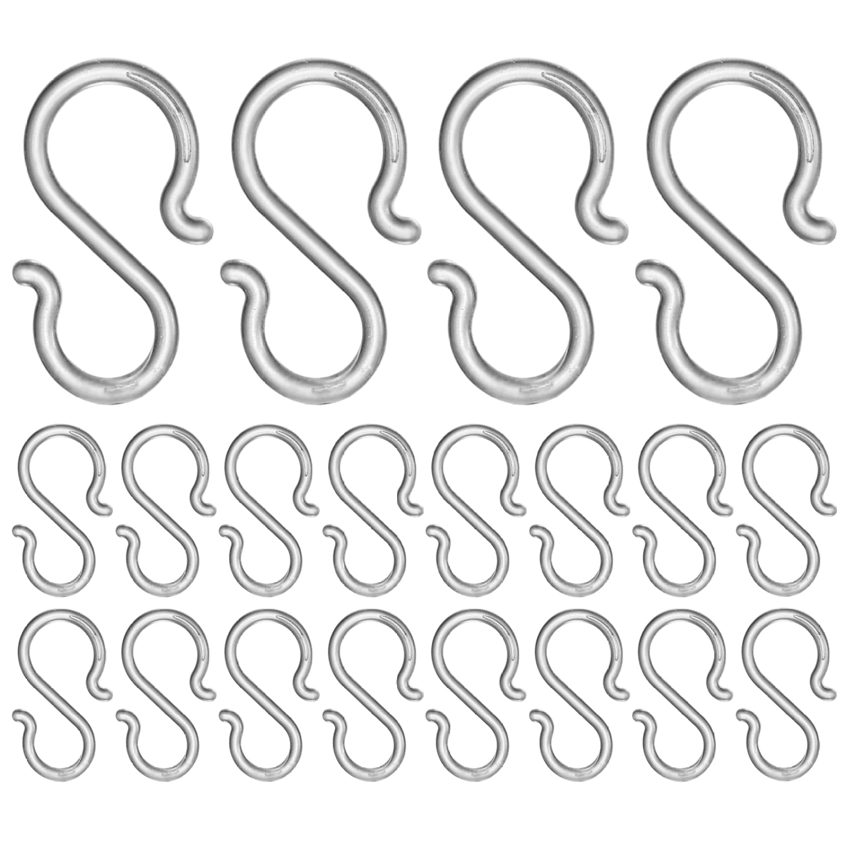 20Pcs S Hooks, Small Clear Plastic Hooks, Practical Multi-Functional for Signs, Towels, Bags and Small Items Plastic S for Hanging Hook
