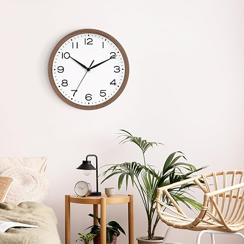 Miniatura 173 de AKCISOT Reloj de pared, moderno y pequeño, funciona con pilas, de 8 pulgadas, silencioso, analógico, clásico, para oficina, hogar, baño, cocina