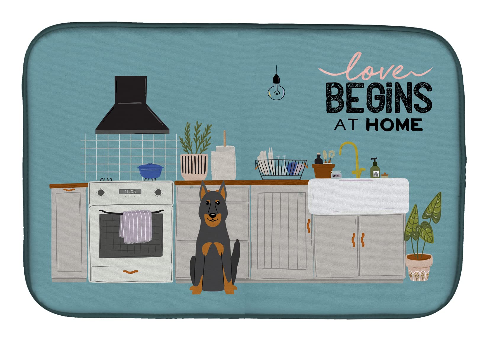 Tapis de séchage Beauce Shepherd imprimé multicolore haute qualité pour verres