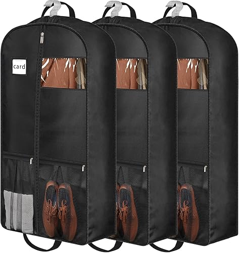 Miniatura 7 de Bolsas de vestir para vestidos largos, bolsas de ropa de 65 pulgadas para colgar ropa, bolsas de vestir para almacenamiento en armario y viajes,