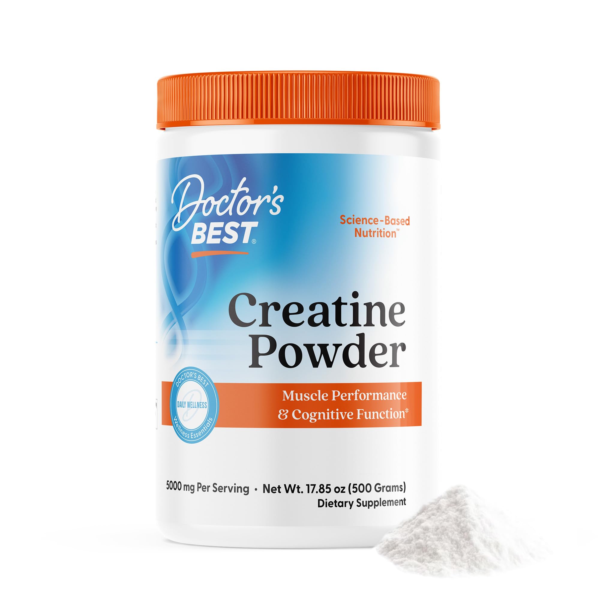 Doctor's Best Creatine Monohydrate Powder, for Women & Men, Vegan, 17.85 oz