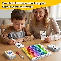 Vista 8 de JoyCat Tarjetas Didácticas de Suma + Gráfico, 78 Tarjetas Perforadas para Niños de Pre K, 1º, 2º, 3er Grado, Herramientas de Aprendizaje