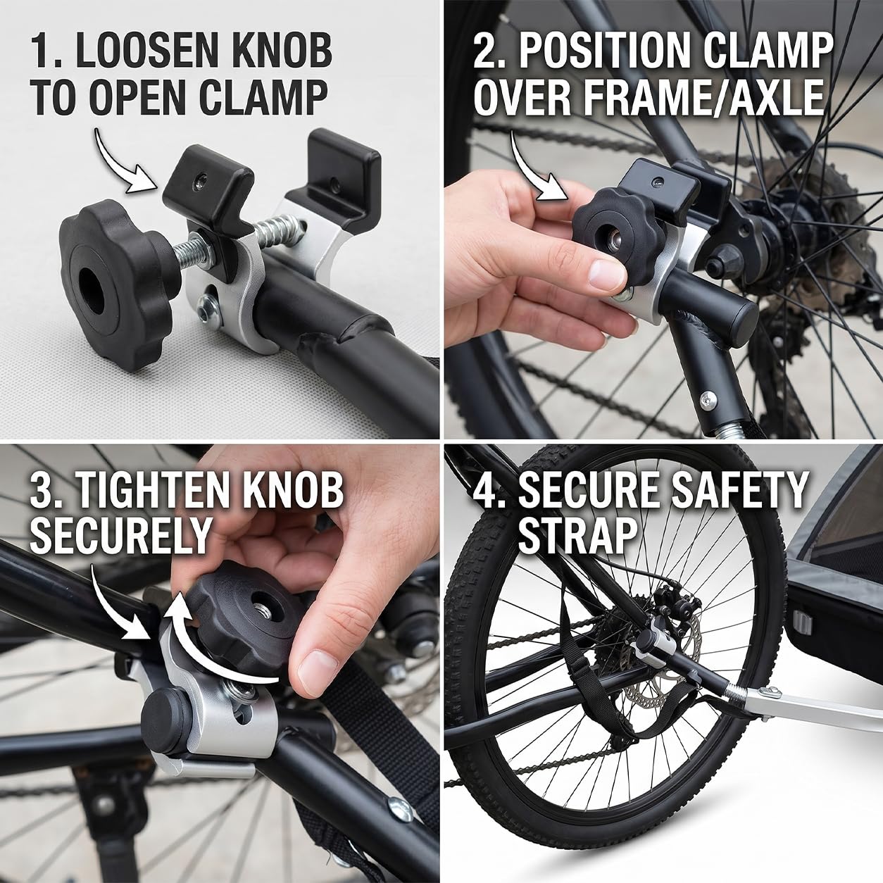 QWORK® Giunti per Rimorchiper Bicicletta Universale, Adattatore per Giunti Rimorchiper Bicicletta, per Biciclette ed E-bike