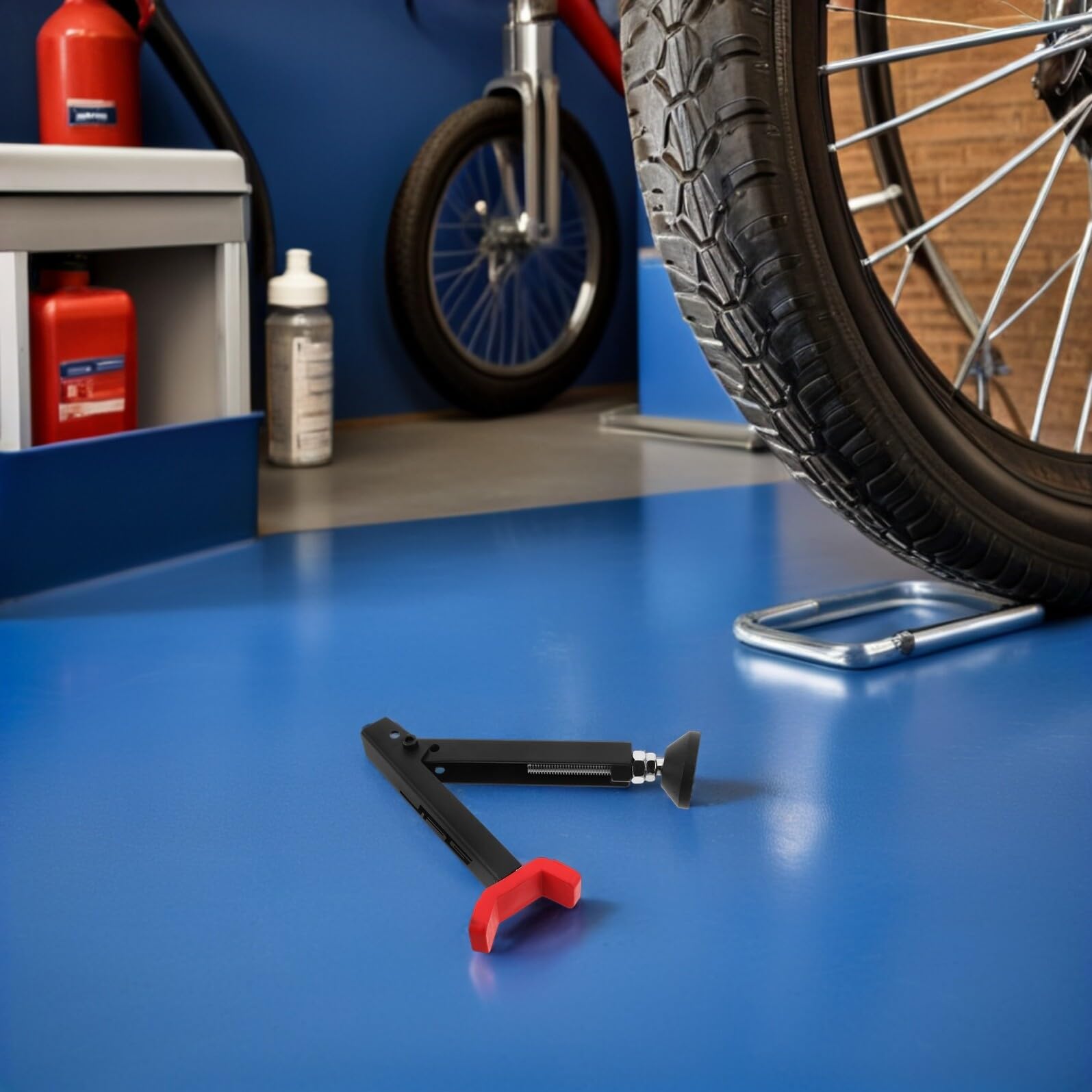 YARNOW Caballete Elevador para Moto Todoterreno Rojo, Soporte Portátil de Acero Reforzado para Mantenimiento y Reparación de Motocicletas de Cross, Herramienta Antideslizante Adecuado