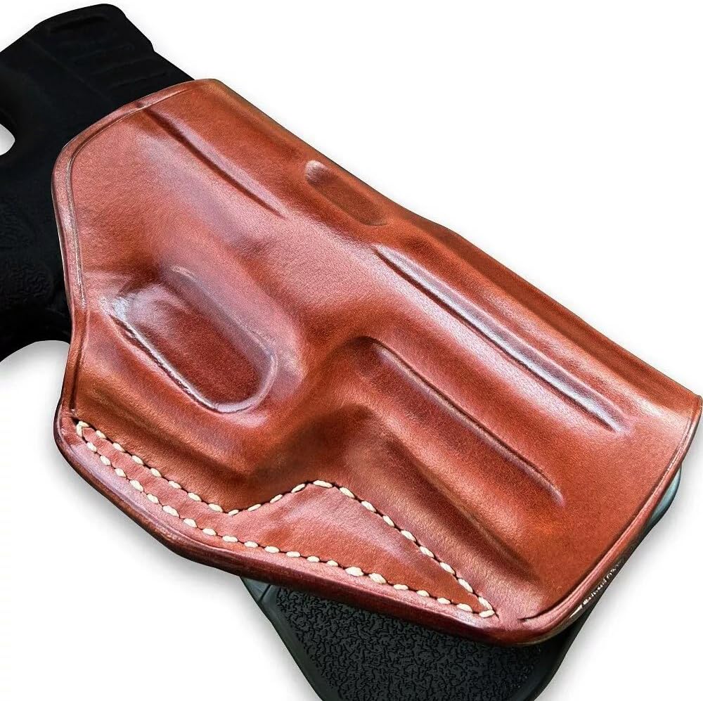 Masc Premium Leather OWB Paddle Holster with Open Top Fits, USP/ P2000/ P30/ P30L/ P7 M8/ 45C, Right Hand Draw, Brown Color