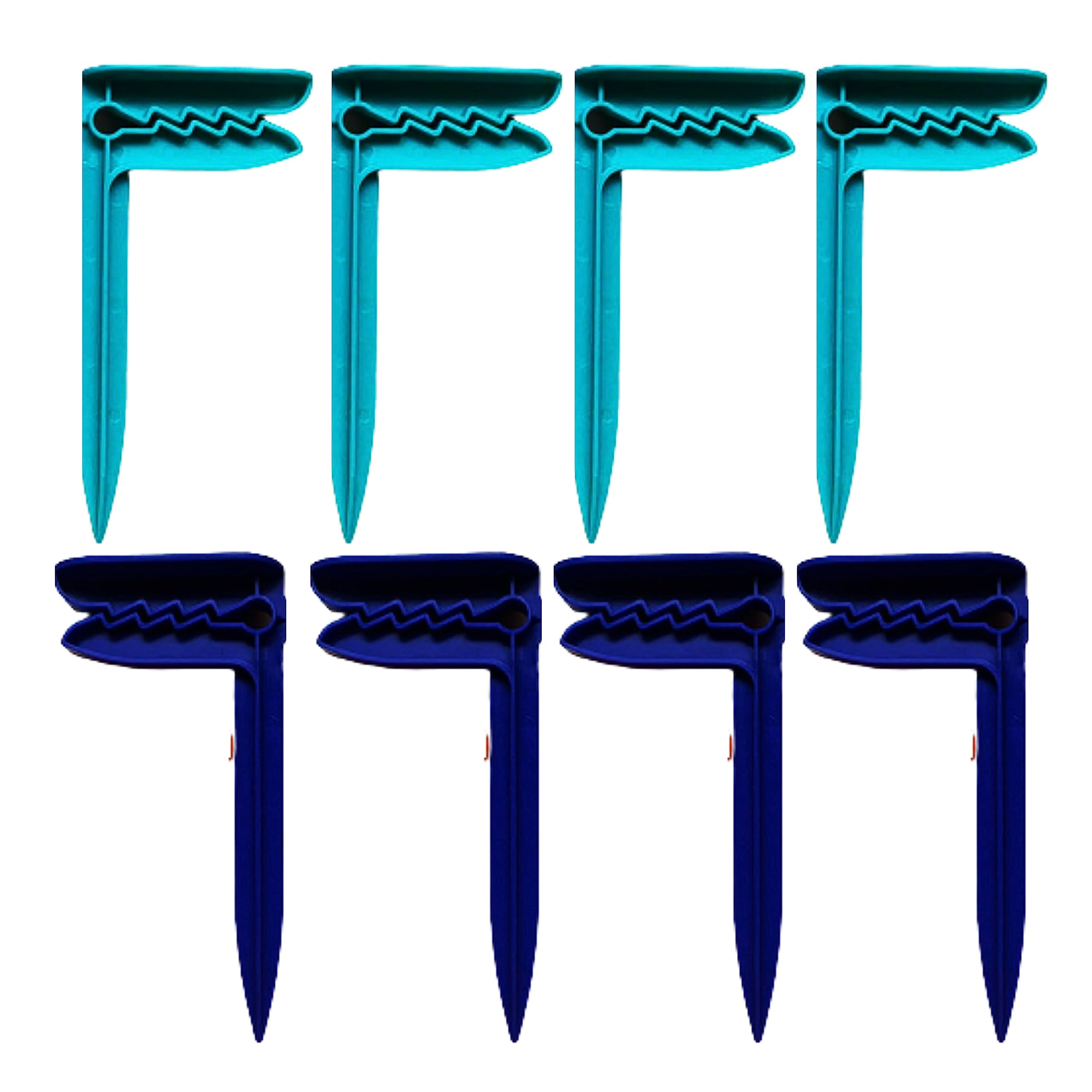 8 Clips para Toallas de Playa - Pinzas para Ropa y Manta Picnic - Fijar en Arena - Accesorios para Camping (Celeste)