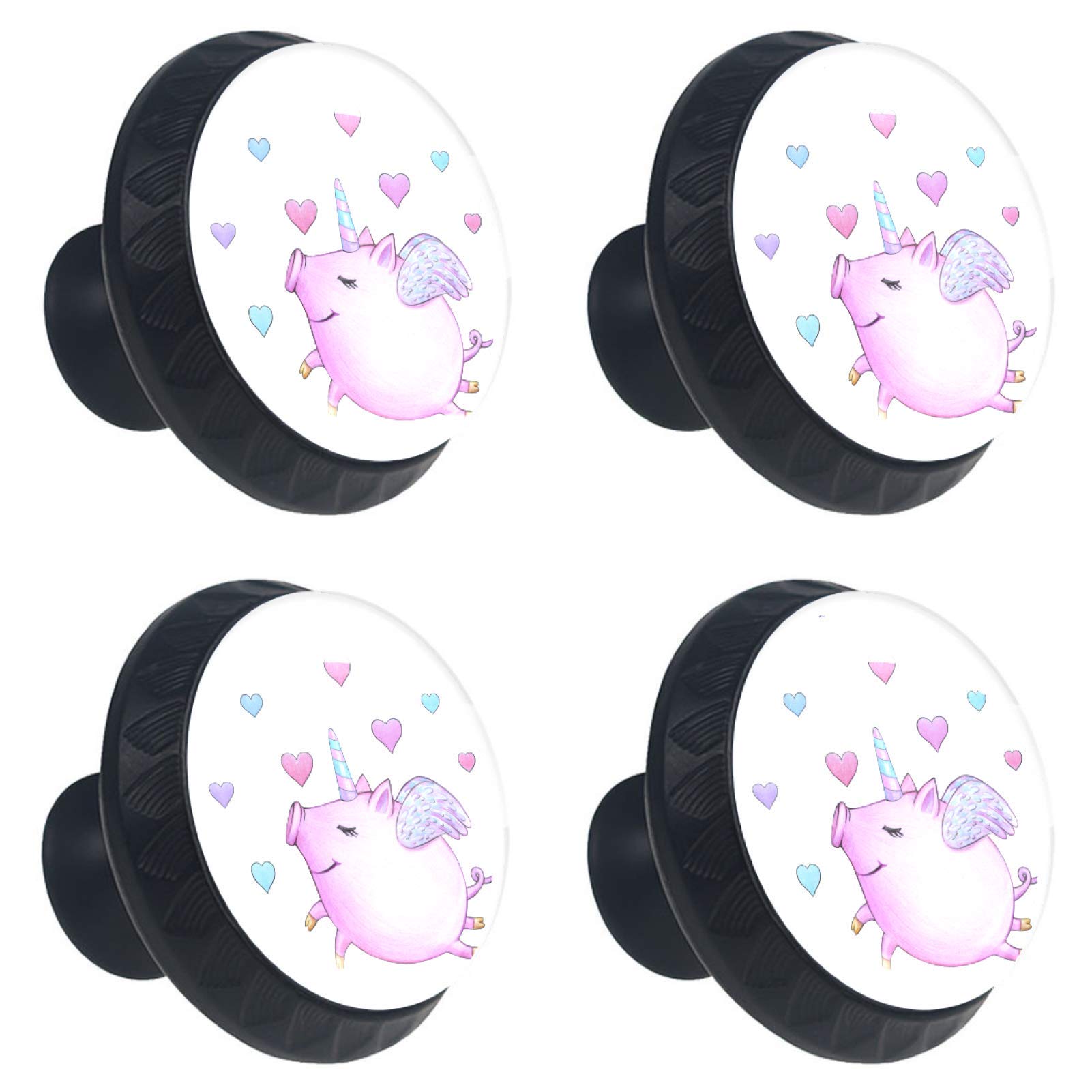 Boutons de tiroir en verre motif cochon licorne pour relooker facilement une commode