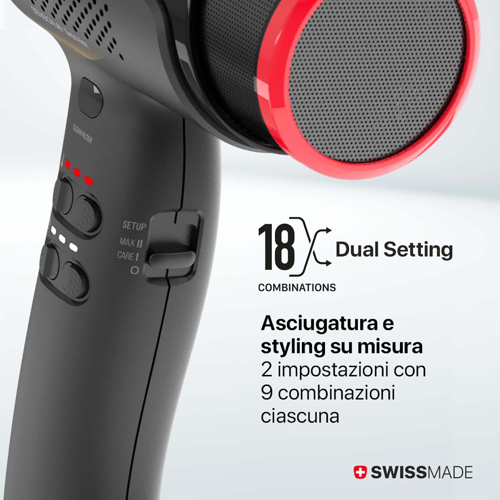Valera Sension AI, Asciugacapelli Professionale ad Alta Velocità, 2000W