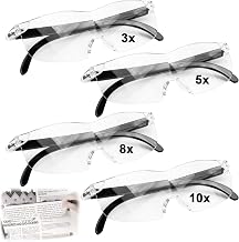 teasteam 4pcs 300%, 500%, 800% 1000% 1000% Magnifying Glasses Reading Magnifying Glass Anti Blue Light Lou-PE Jeweler Craft TR90 Eyeglass Holder for Elderly Men Reading Sewing Repairs Watches