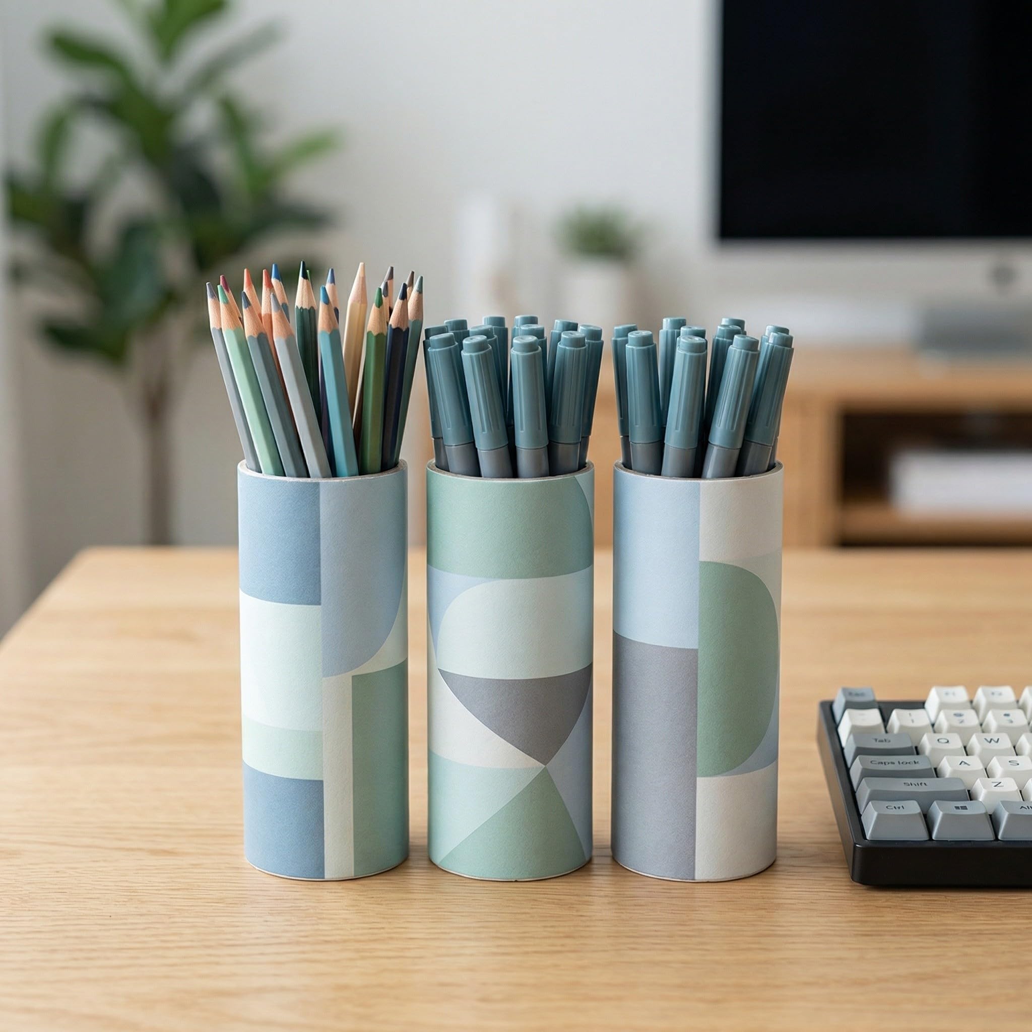 Hoement 40 Unidades Papel Kraft Blanco para Manualidades Creativas en Aula, Cilindro Redondo Versátil para Proyectos DIY y Estudiantes, Adecuado para Interiores