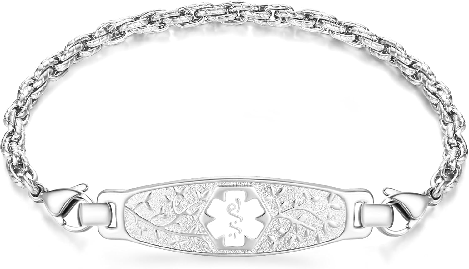 Divoti Medical Alert Bracelets for Women, Custom Engraved Olive Medical ID Bracelet, w/Rope — Color/Size