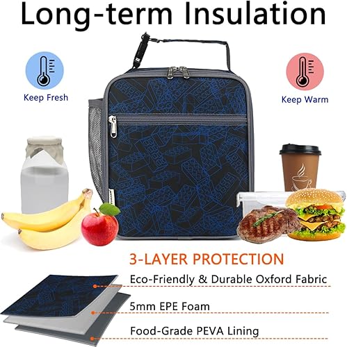 Miniatura 2 de Lonchera para niños, niñas, hombres y mujeres, kit de lonchera térmica pequeña y suave para la escuela, trabajo, picnic, viajes, lonchera portátil
