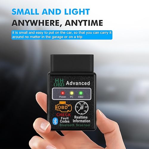 Miniatura 2 de ViaBecs OBD2 Bluetooth lector de código de diagnóstico inalámbrico OBD II herramienta de escaneo de restablecimiento y verificación clara de la luz