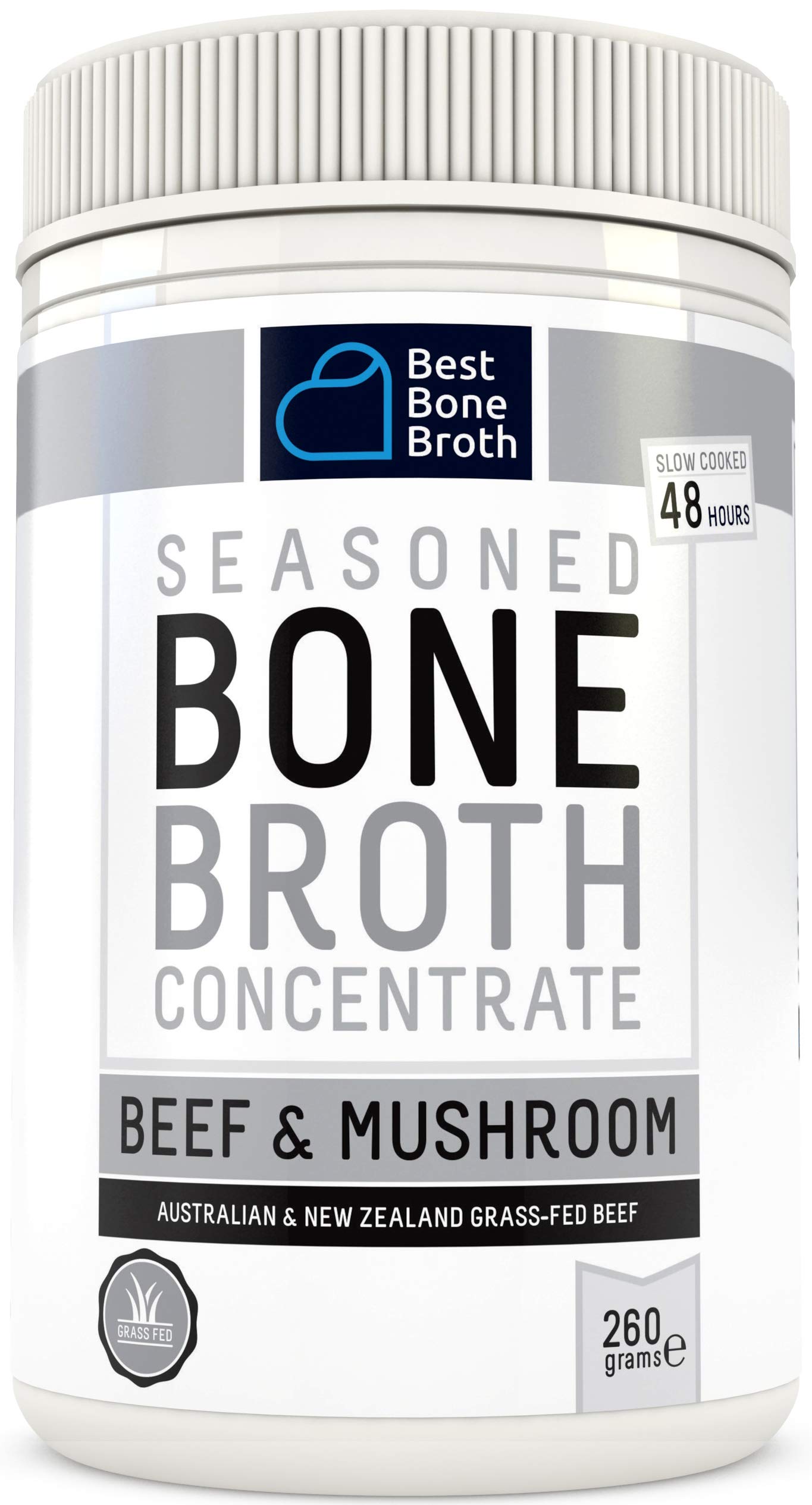 Bone Broth Premium Beef Bone Broth Concentrate Mushroom Flavour- 100% Sourced from AU Grass-Fed, Pasture-Raised Cattle - Healthier Skin & Nails, Healthy Digestion Collagen