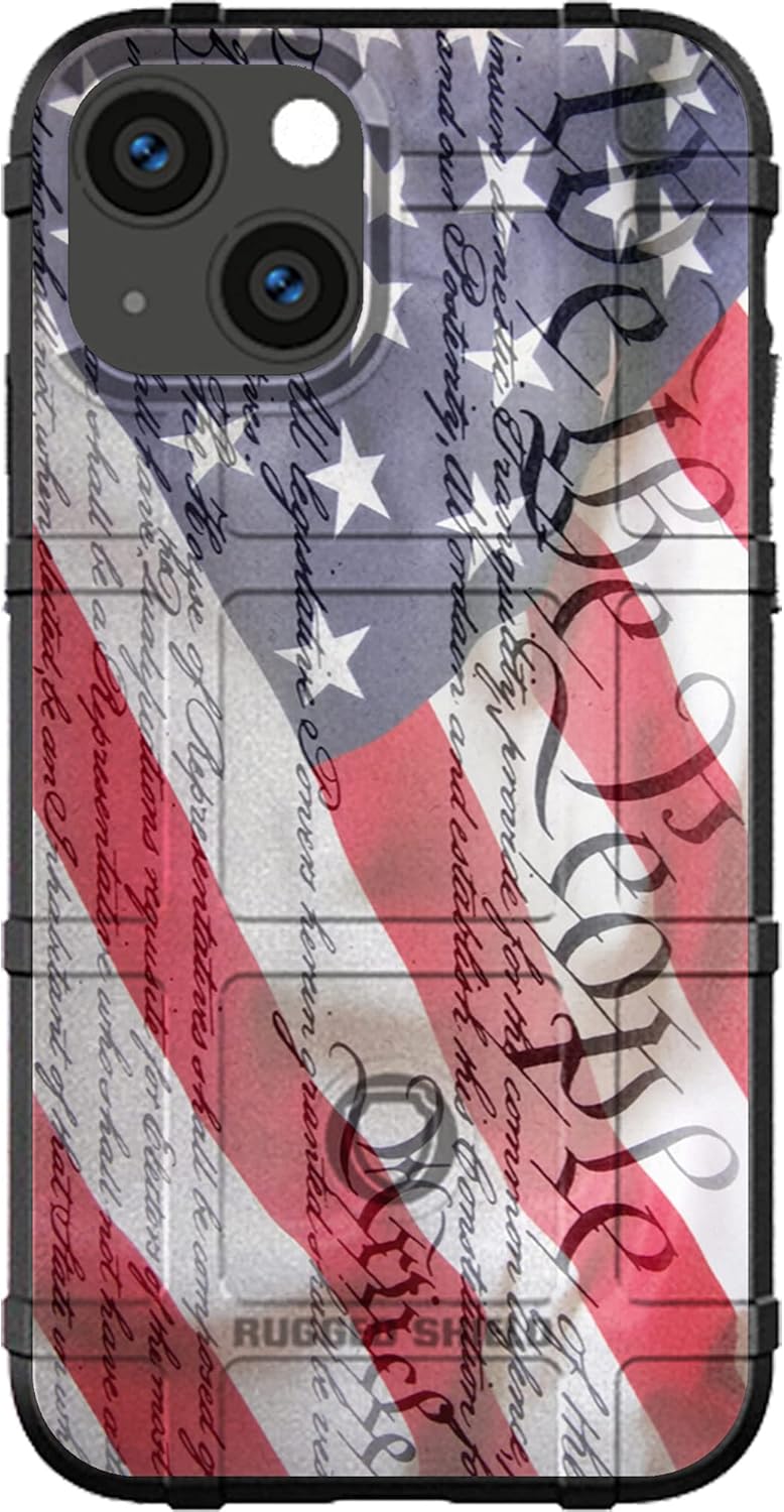 EGO TACTICAL Limited Edition Rugged Shield case Compatible with iPhone 14 [6.1" Screen] Printed in The USA We The People, Constitution Flag