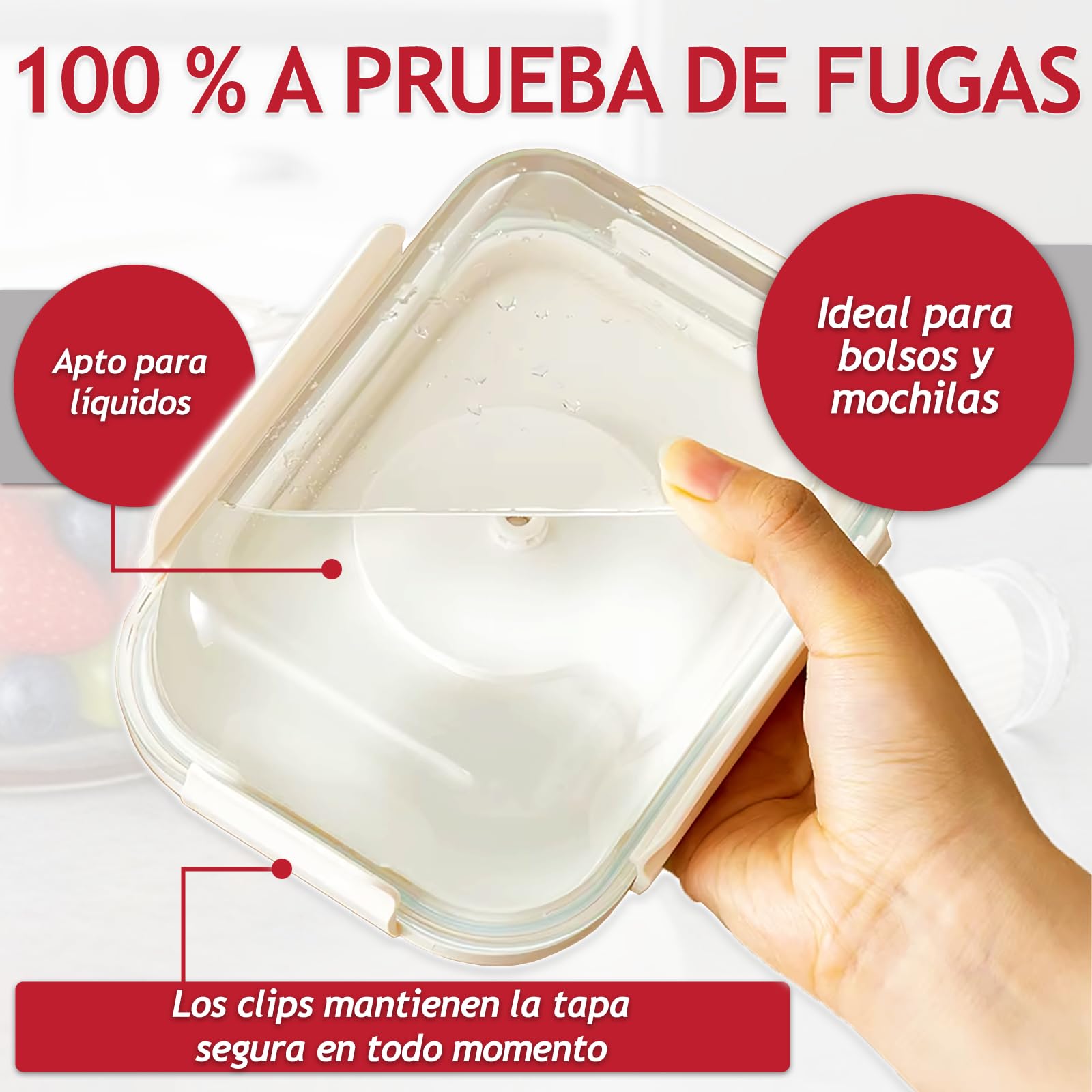 SPARES2GO Recipientes de vidrio para almacenar alimentos al vacío con tapas de cierre hermético (paquete de 5, medianos, 1040 ml) + bomba de sellado manual