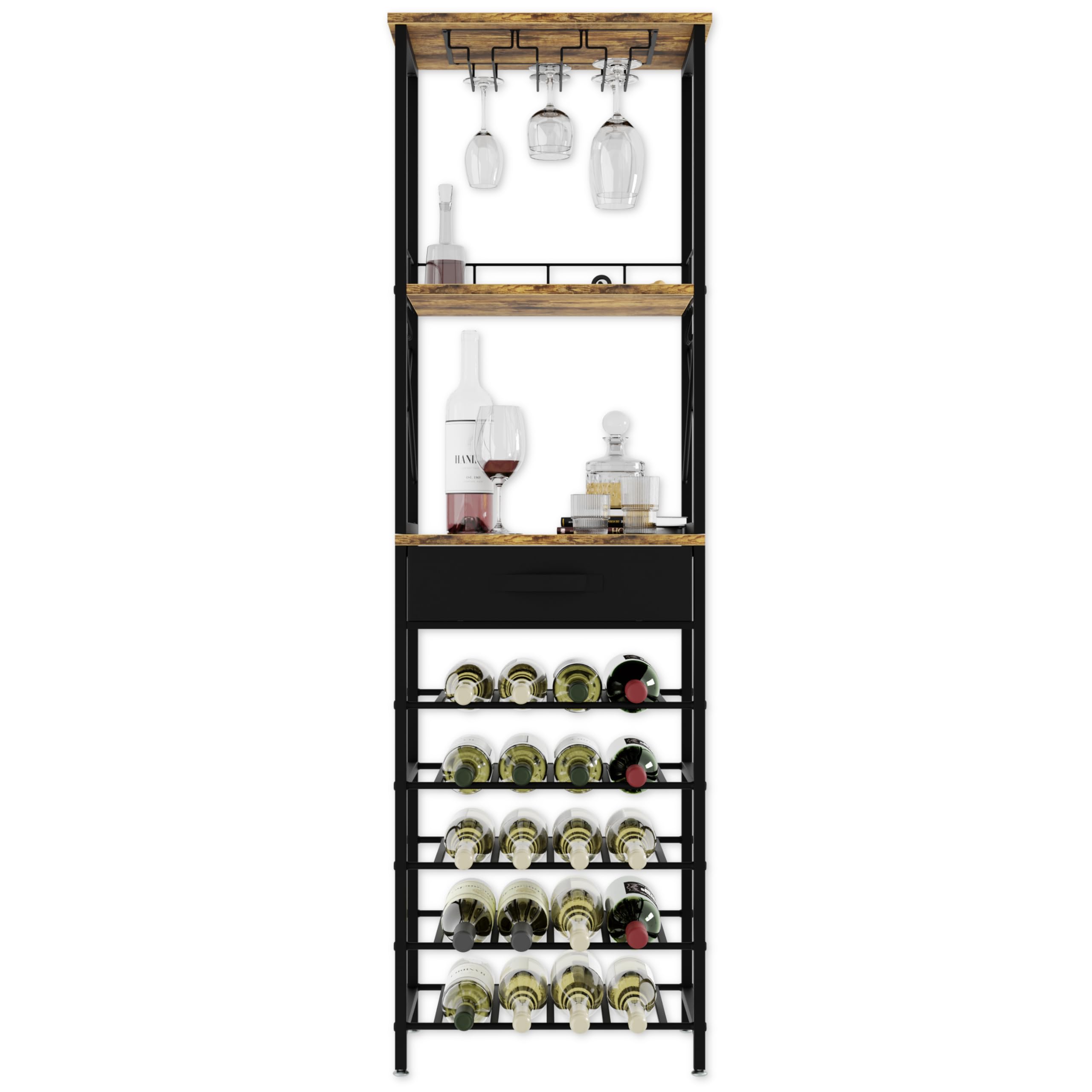 Lenmar, Weinregal aus Metall für Flaschen, 7-30 Flaschen, Wein, Flaschenregal, Kellerregal, Regale, Flaschenhalter Robuste Weinlagerung (LOFT 2-20S)
