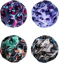 LANLOY Rubber Moon Ball Space Balls Ultimate High-Bouncing Fun For Skillful Play,Hand Eye Coordination, And Sensory Development (Rainbow Ball, 1Softball, Multicolor)