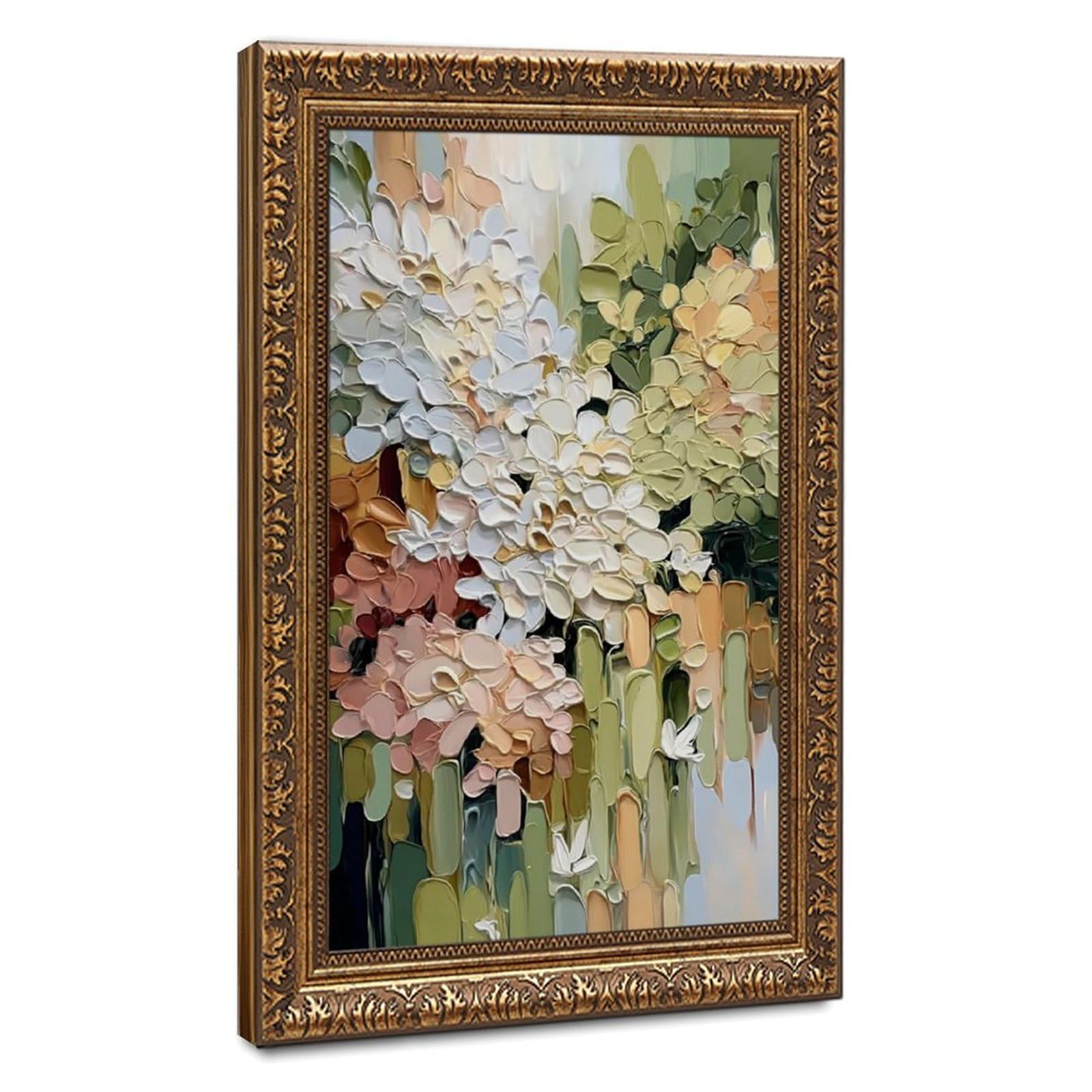 Bareronor Textured Floral Canvas Poster Bedroom Decor Landscape Office Room Decor Gift 24" L X 36" W