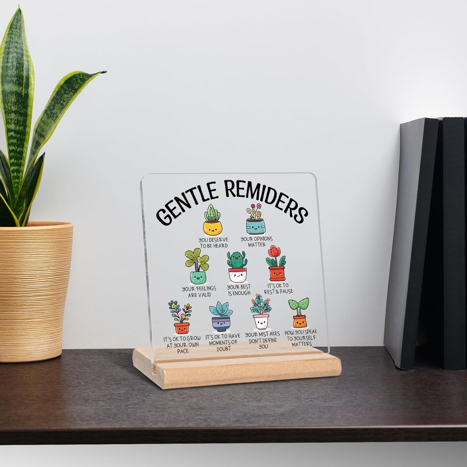 Gentle Reminders Acrylic Plaque Sign, Therapy Office School Counselling Office Gifts for Counselor, Psychologist, Therapist, Inspirational Mental Health Gifts for Teachers, Students - Image 5