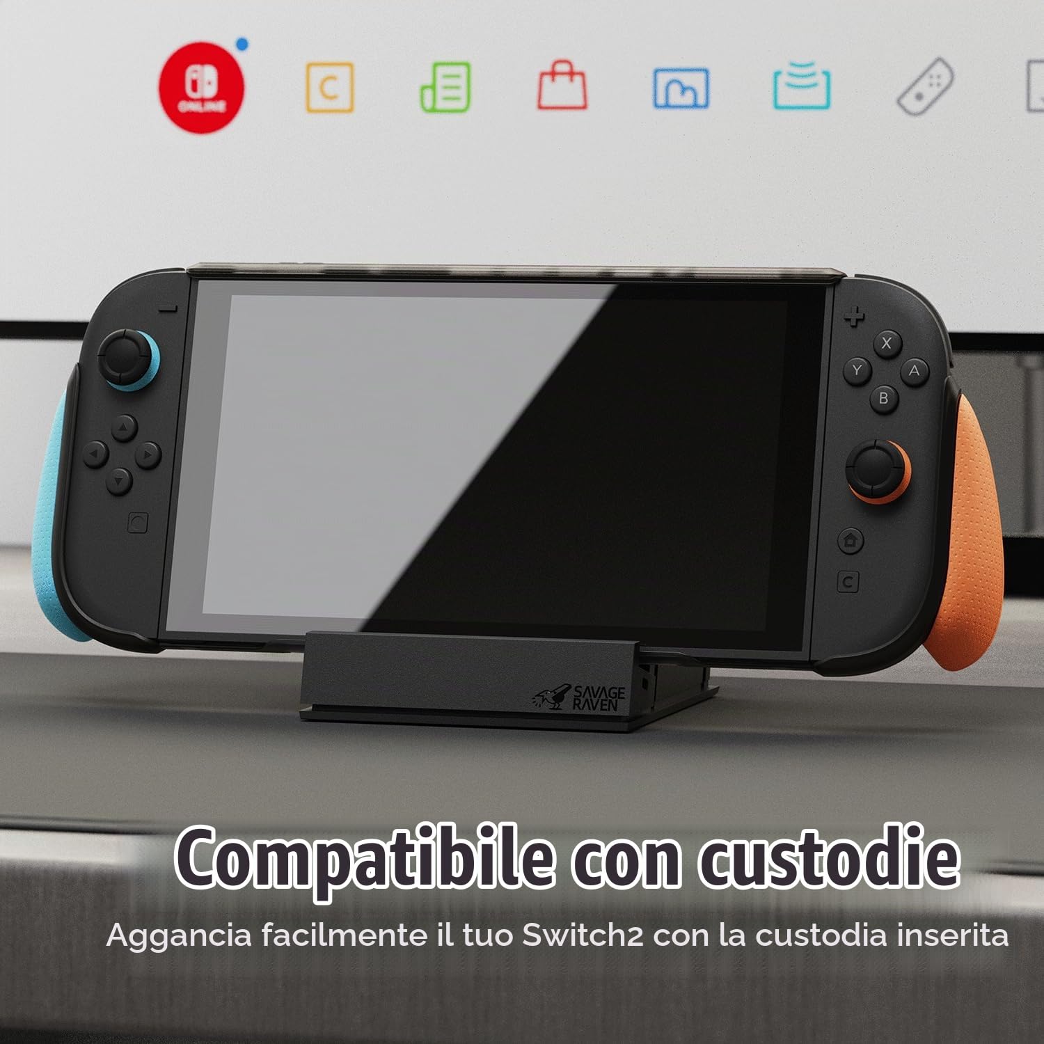SAVAGE RAVEN by Skull & Co. Jumpgate PRO Portable Dock with Detachable USB Hub HDMI TV Adapter for Nintendo Switch 2- Black