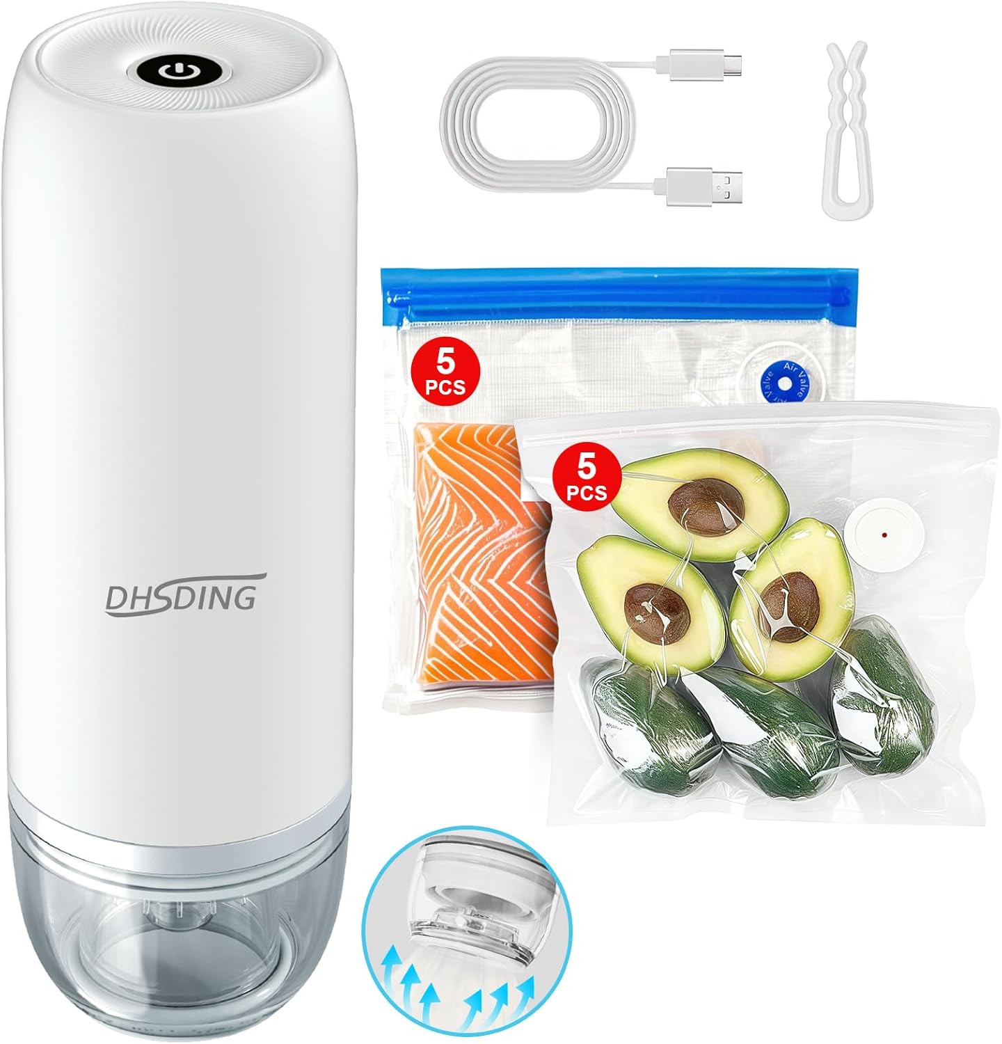 Vacuum Sealer – Handheld Vacuum Sealer Machine for Food, Portable Food Storage with 10 Seal Bags, Sous Vide Friendly Vacuum Sealer – Handheld Vacuum Sealer Machine for Food, Portable Food Storage with 10 Seal Bags, Sous Vide Friendly