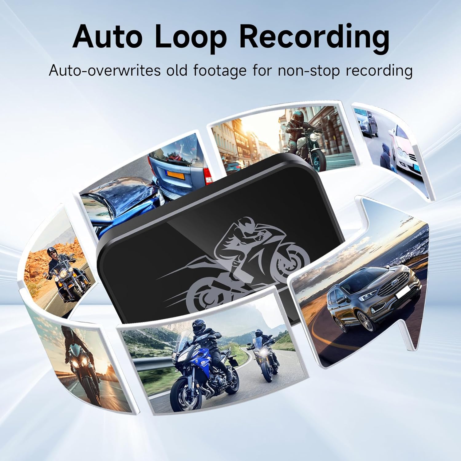 Motorcycle Dash Cam, 2K Ultra HD Front Dash Camera for Motorcycle, IP67 Waterproof, Loop Recording 24H Parking Monitor Wide Angle Night Vision with App Control, Max Support 128 GB