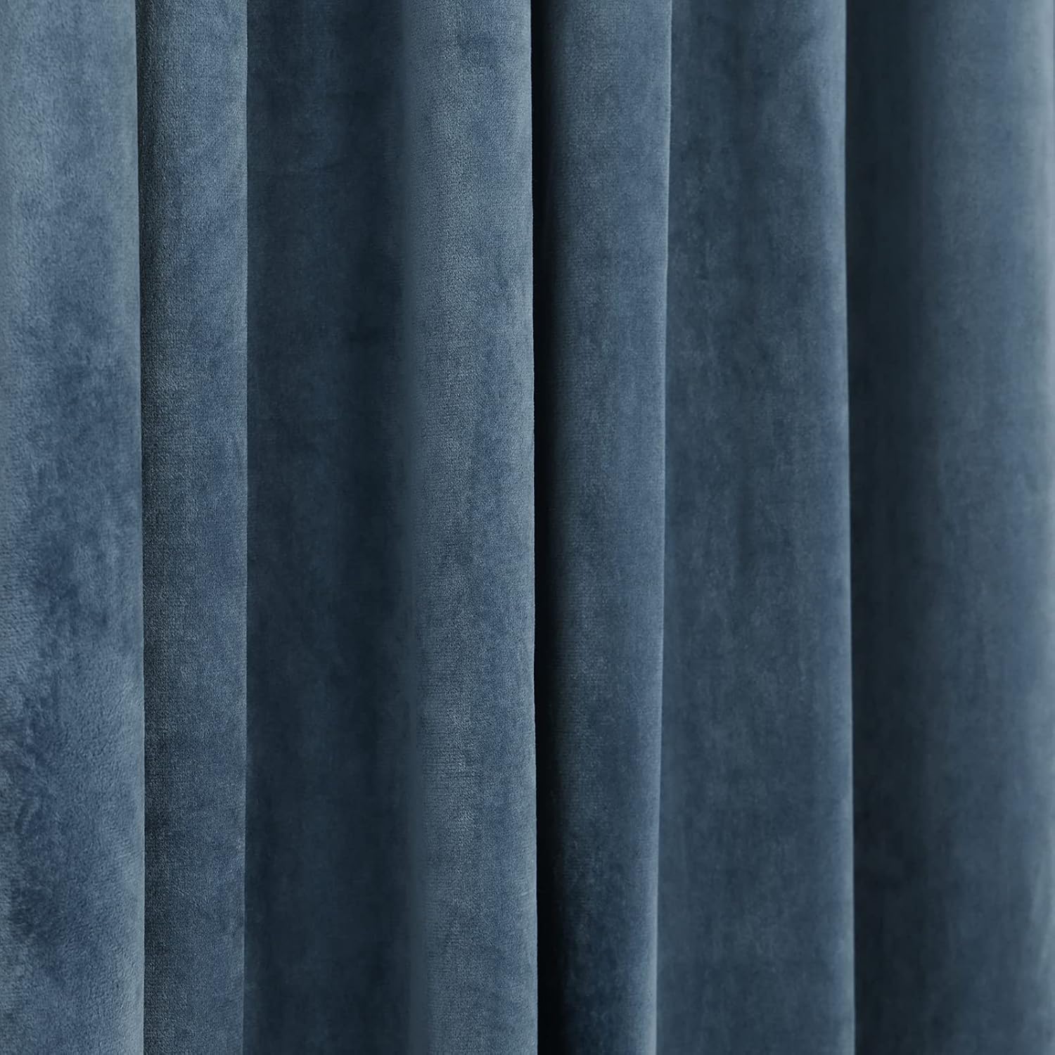 Luxury Pom Poms Curtain for Living Room Blackout Velvet 2 Panels Curtains Set Luxury Tassel Bedroom Curtains（Grey-Blue,(50W×96L)×2）