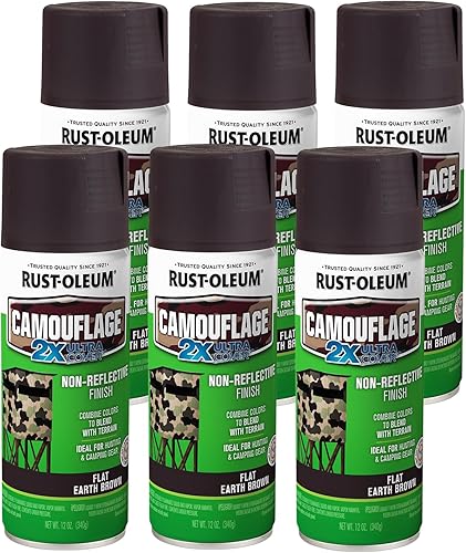 Rust-Oleum 279178-6PK - Pintura en aerosol de camuflaje 2X Ultra Cover, 12 onzas, marrón tierra, paquete de 6
