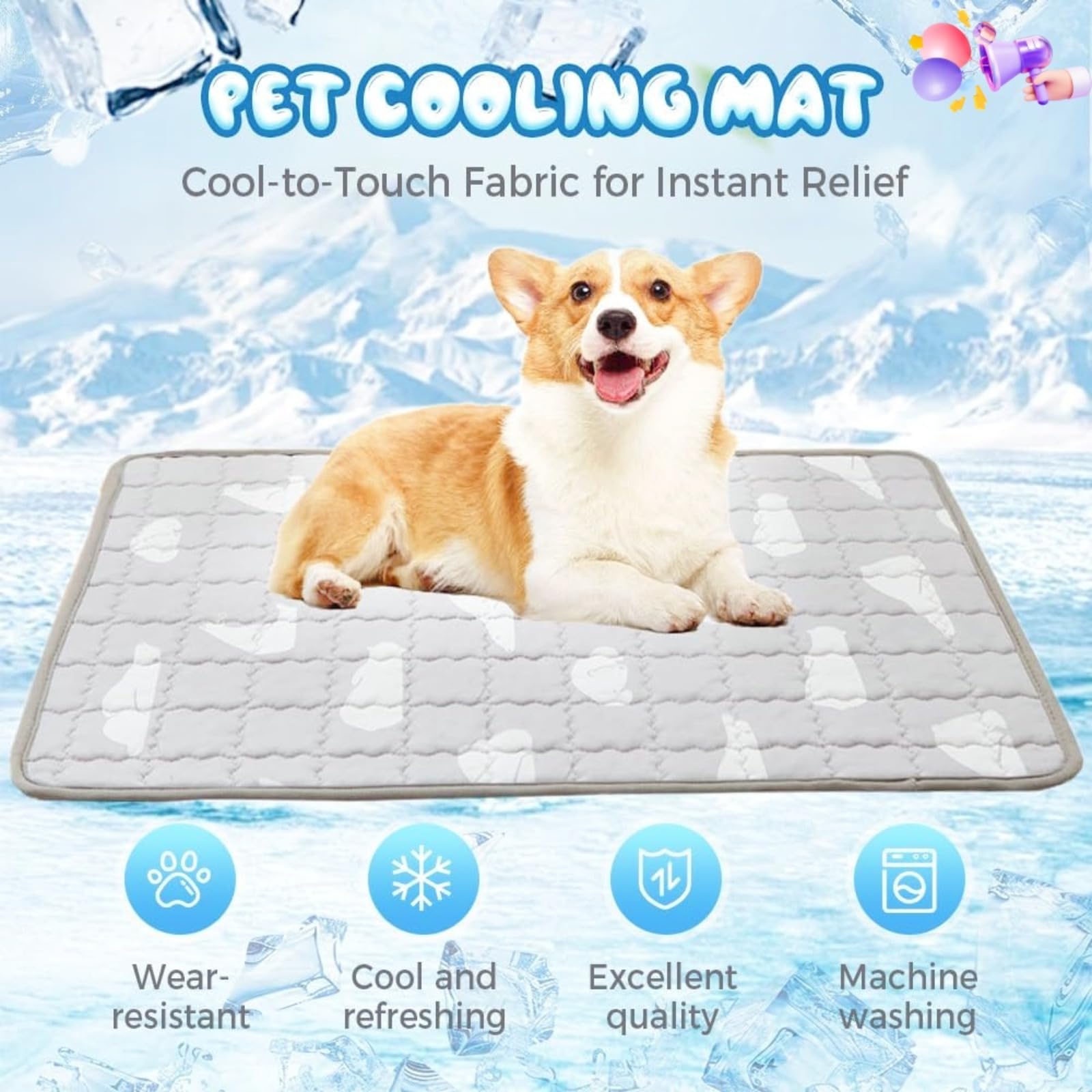 Générique Nouveau Coussin Fraîcheur pour Chien et Chat, Tapis Rafraîchissant en Soie Glacée,Tapis Rafraichissant Chien Tapis de Refroidissement pour Pet, pour Été et Canicule,Pliable, étanche