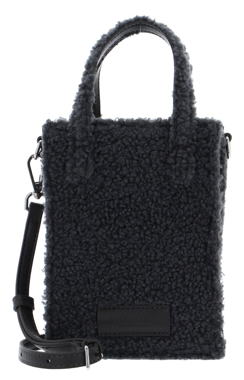 SEIDENFELT MANUFAKTUR Hellvi Mini Tote Anthracite à effet peluche texturé - 5