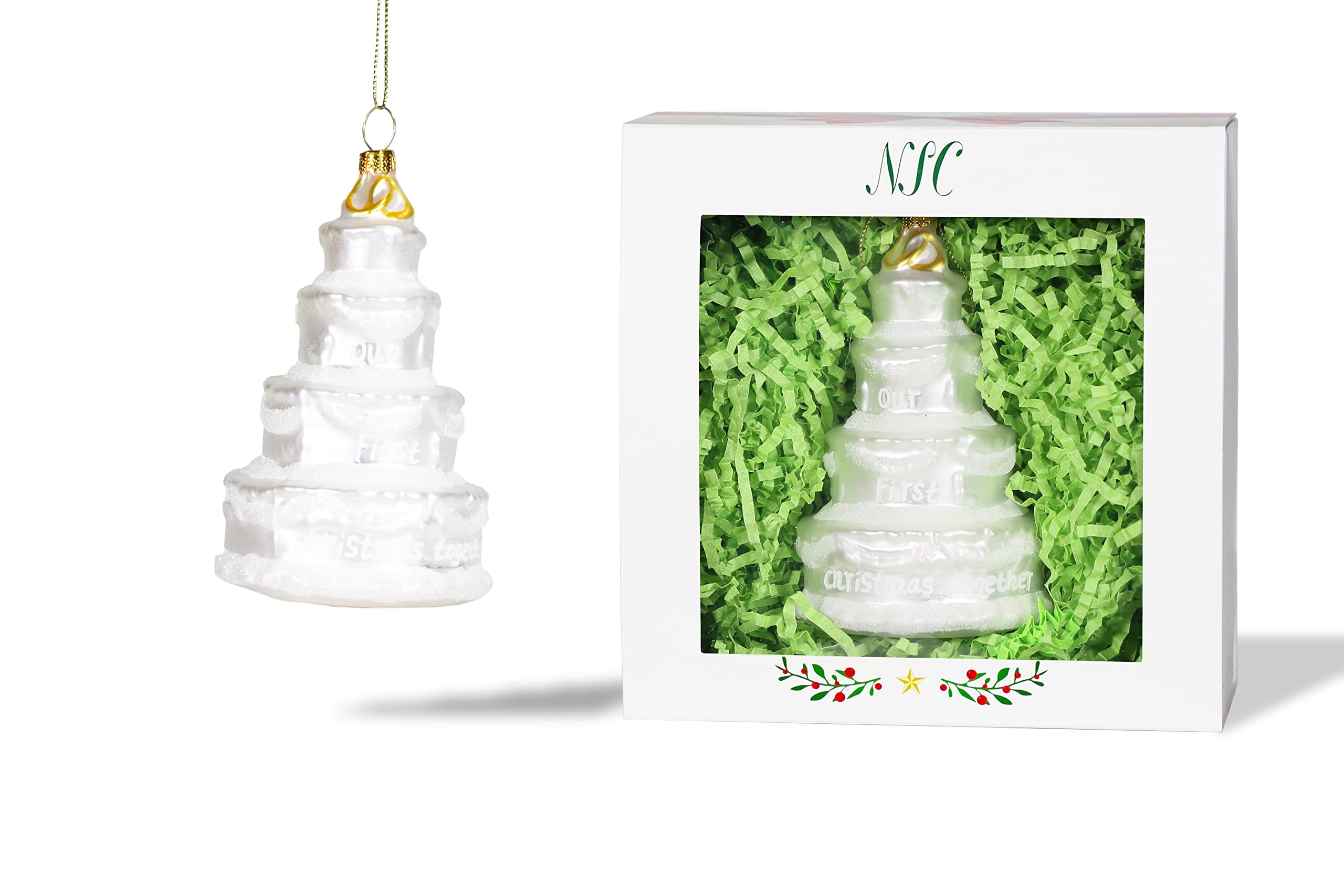 Décoration en verre pour gâteau de mariage sans danger pour contact alimentaire