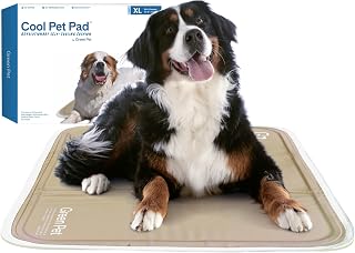 The Green Pet Shop Cool Pet Pad - Extra Large, Iced Latte - Self-Cooling, Pressure Activated Mat for Dogs & Cats from 80+ lbs - Non-Toxic Gel, No Water Needed