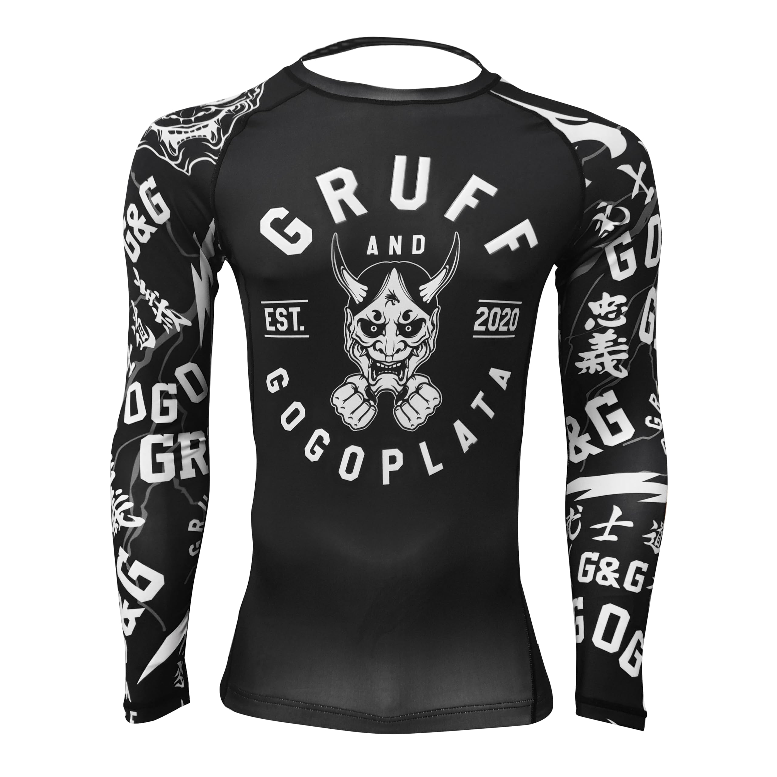 Gruff CombatBJJ Rash Guards Grappling MMA Jiu Jitsu No Gi UFC Shirt Fight Wear, Long Sleeves.