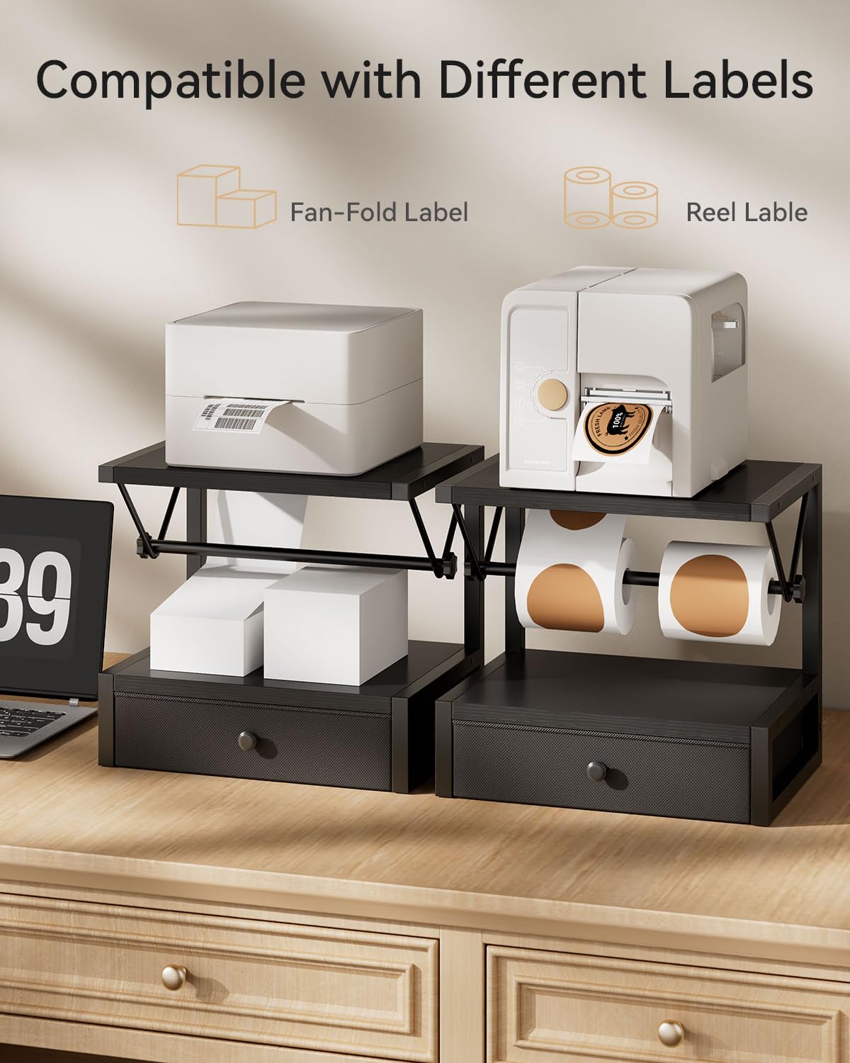 Stand Label Rack Snapklik.com : IBUYKE Label Holder For Rolls And Fan-Fold Labels,Wooden ...
