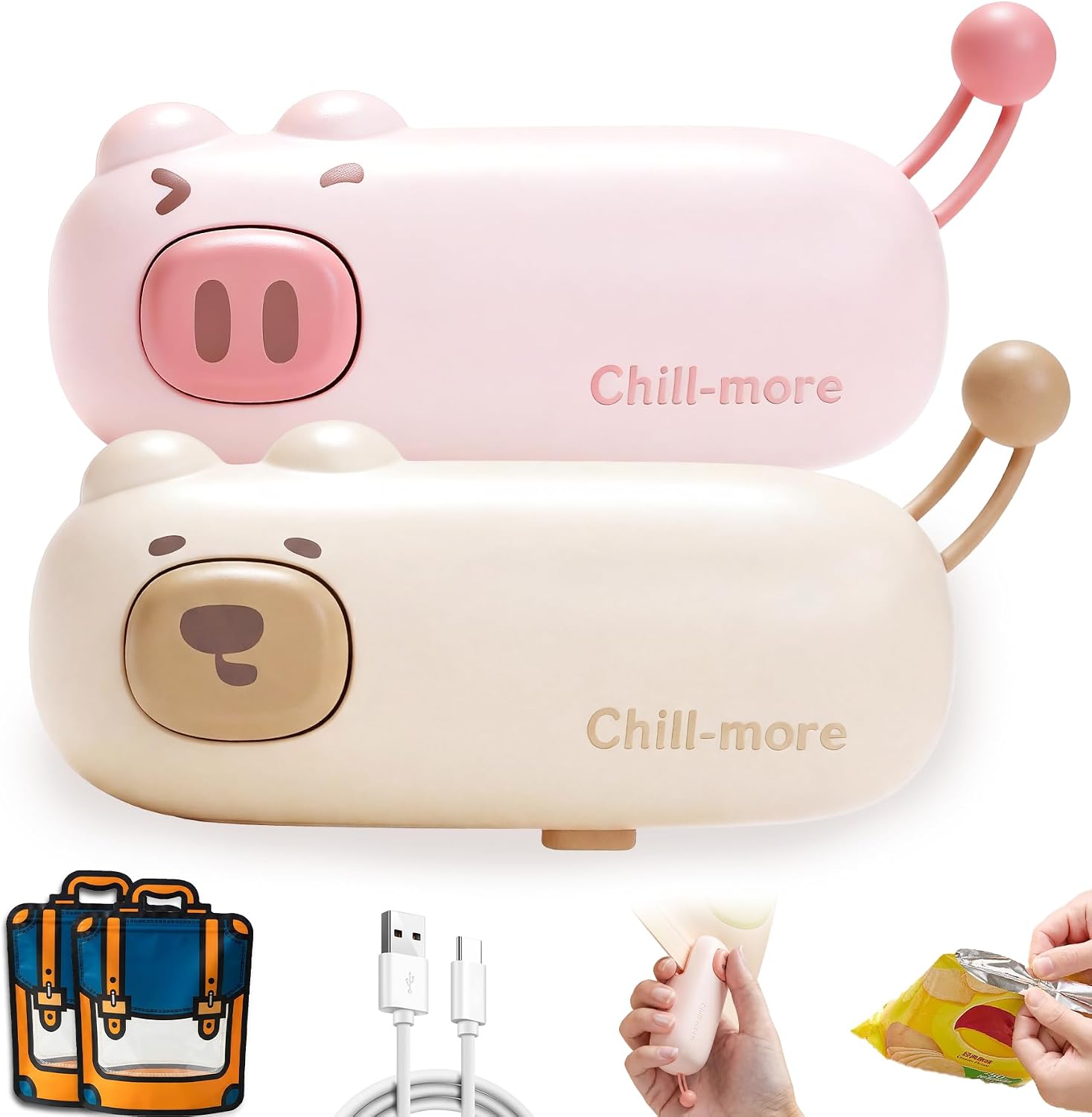 Mini Rechargeable Bag Sealer with Magnet Heat Sealers for Chip Snack