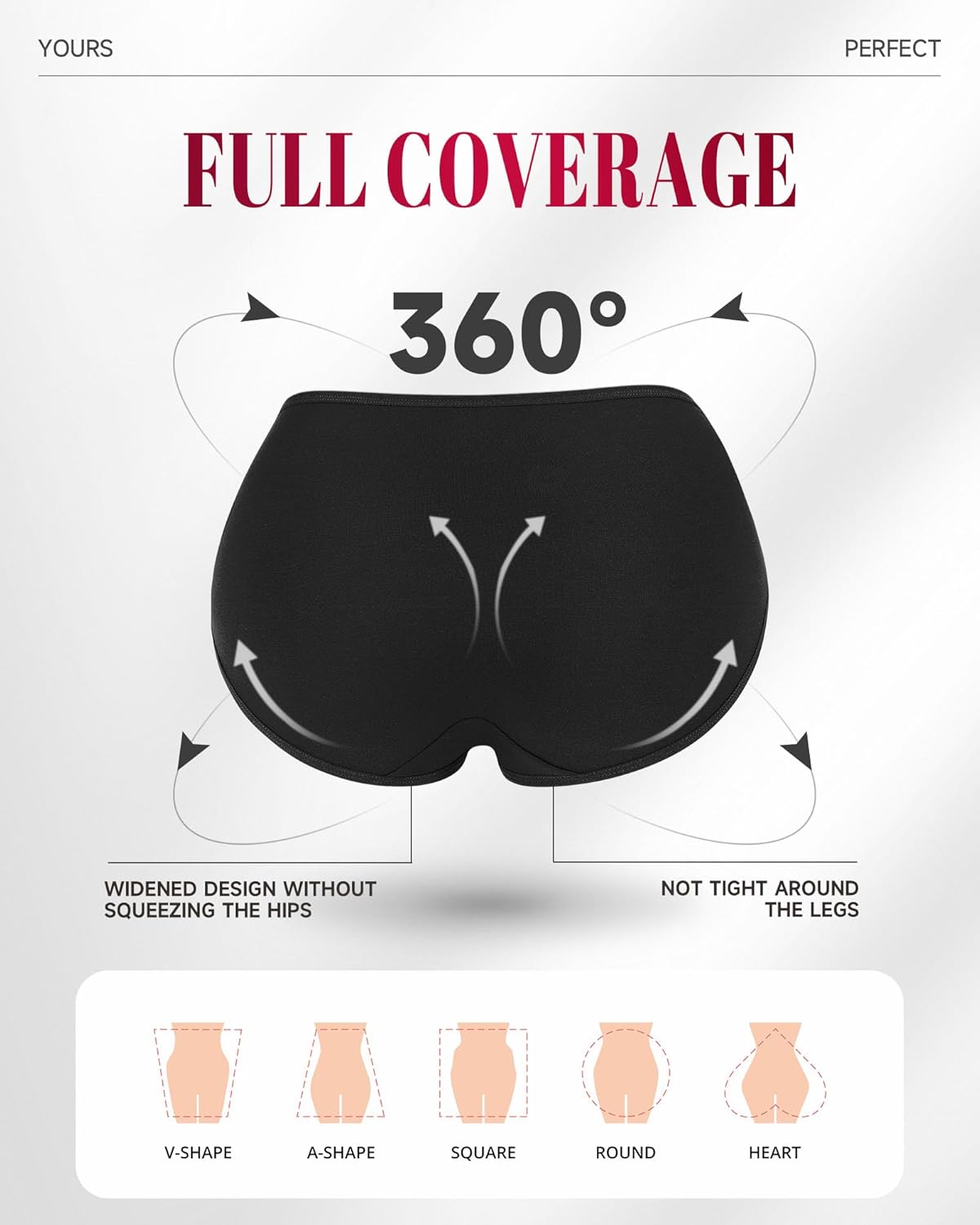 Women's Underwear High Waisted Ladies Cotton Panties Breathable Stretch Full Coverage Postpartum Brief 5Pack - Image 5