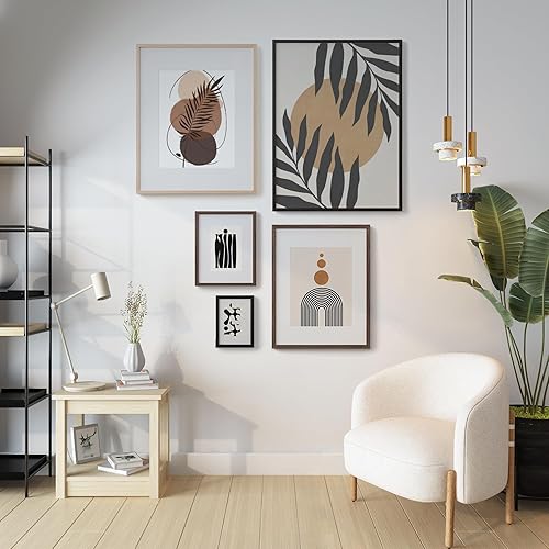 Vista 29 de Marco de fotos de 5 x 7, marco de 5 x 7 pulgadas, marco de 4 x 6 pulgadas, acabado de chapa de madera, marco de fotos de 5 x 7 pulgadas con paspartú