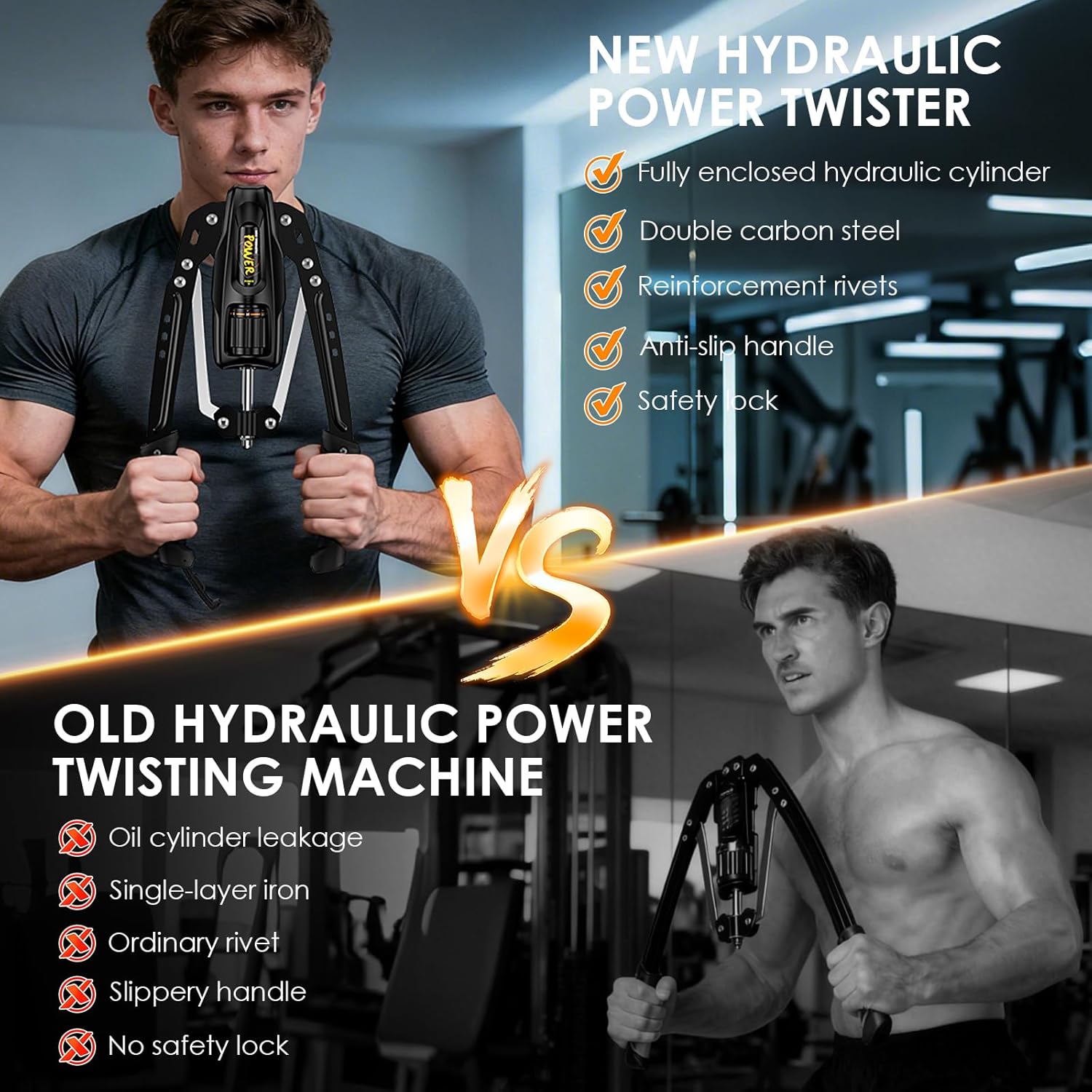 Twister Arm Exerciser - 22-440LBs Adjustable Resistance for Home Gym, Full Body Muscle Trainer for Chest, Shoulder & Arm Strength Building, Portable & Foldable