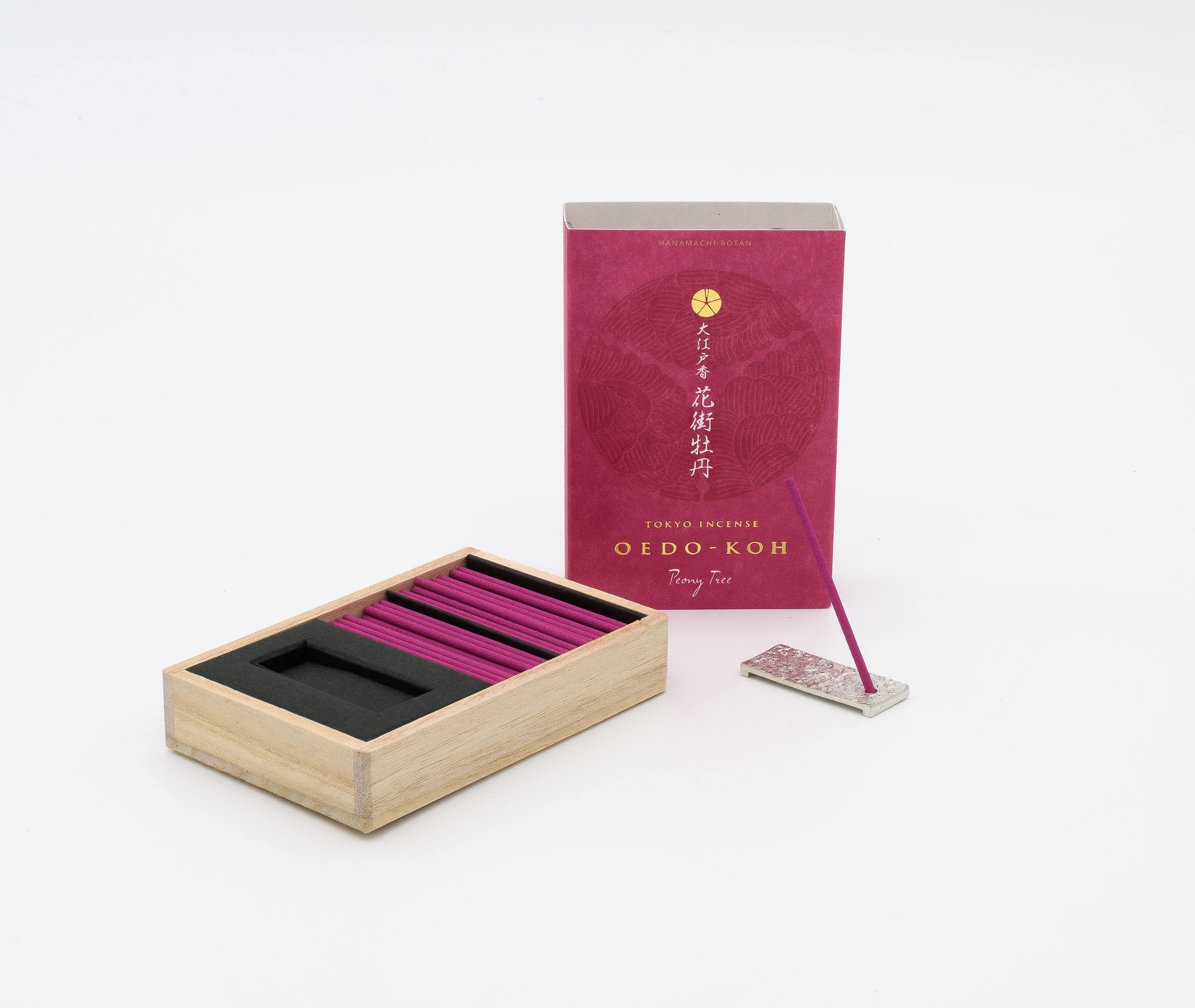 Nippon Kodo Oedo-KOH Peony Japanische Weihrauchschläger & Halter-Set