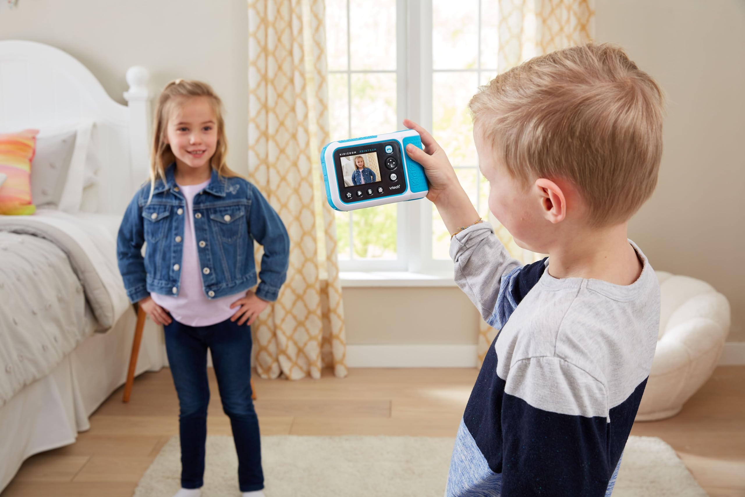 VTech Kidizoom Printcam, kamera dla dzieci z 40 efektami specjalnymi, natychmiastowa kamera dla dzieci, karta termiczna w zestawie, 5 MP, język włoski, baterie w zestawie, 5-12 lat